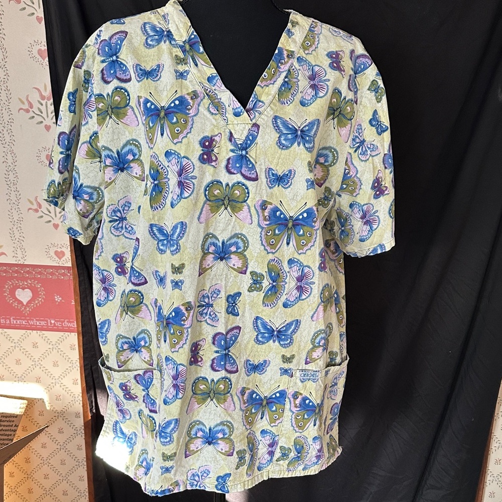 Cherokee Butterfly Print Medical Scrub
